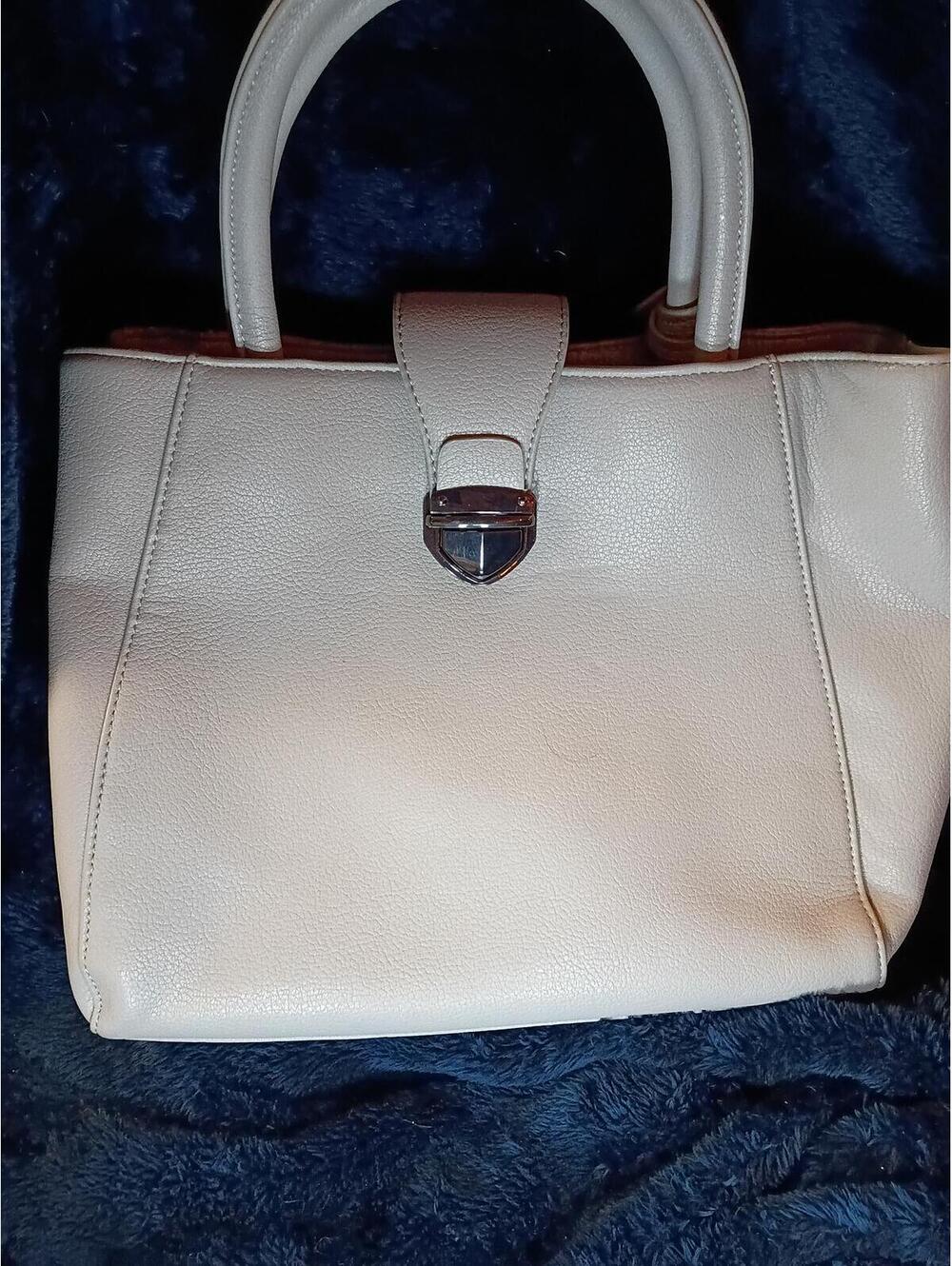 Cream White Handbag with Tassel